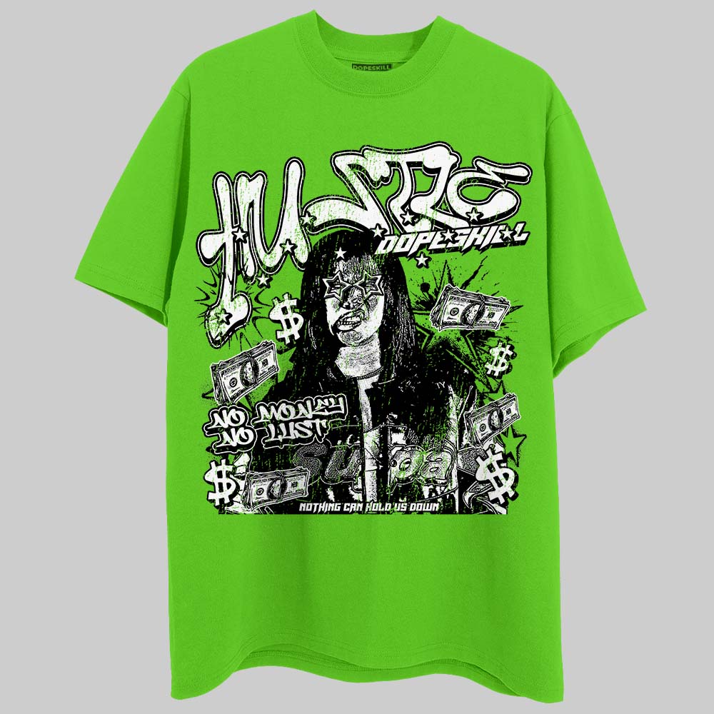 Neon Green Sneakers DopeSkill T-Shirt No Money No Lust Graphic Streetwear - Lime