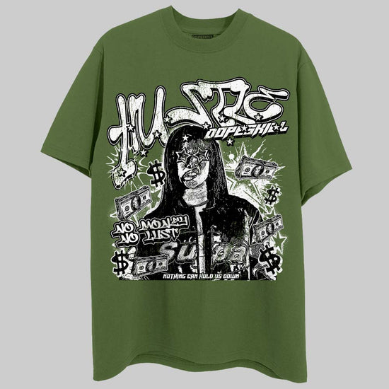 Olive Sneakers DopeSkill T-Shirt No Money No Lust Graphic Streetwear - Military Green