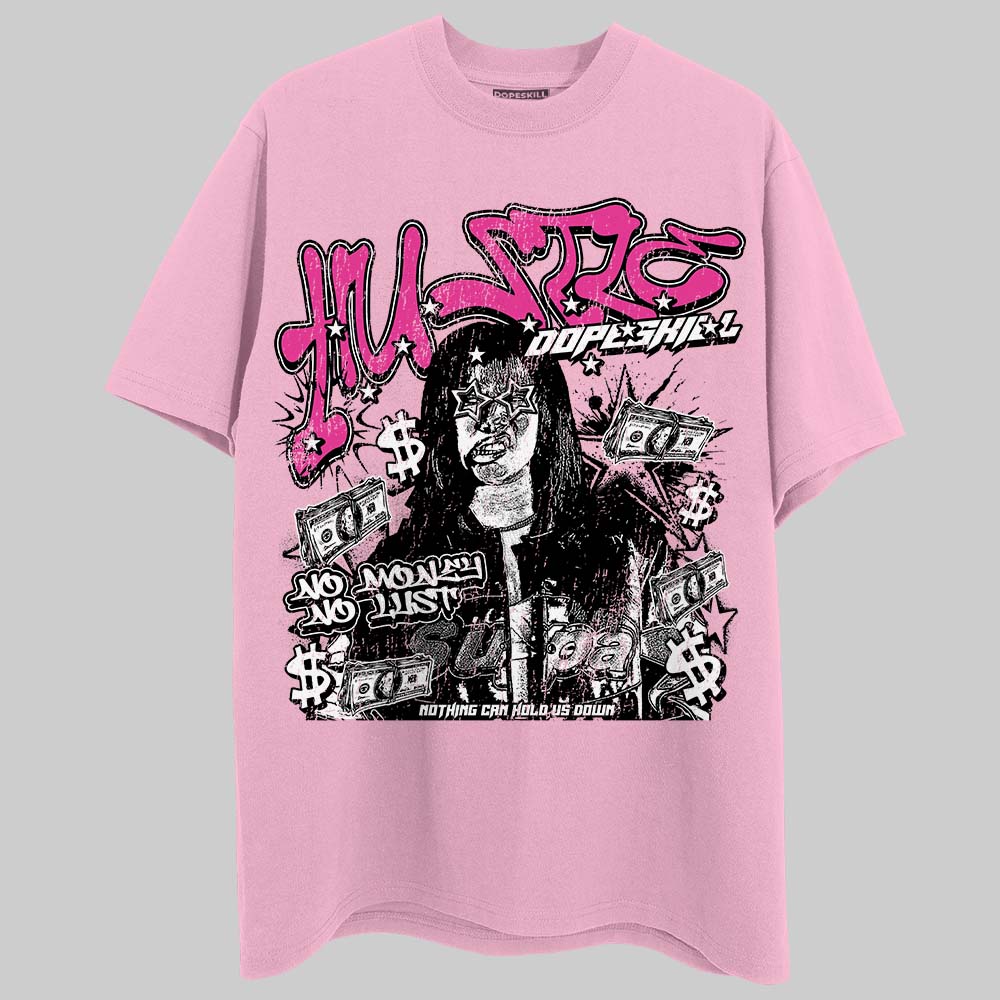 Pink Sneakers DopeSkill T-Shirt No Money No Lust Graphic Streetwear - Light Pink