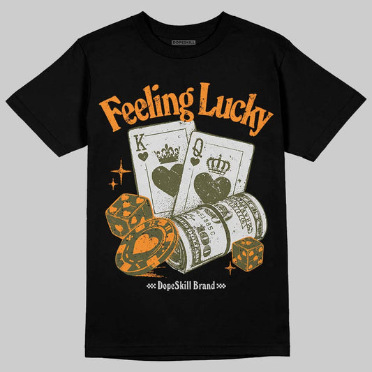 Jordan 5 "Olive" DopeSkill T-Shirt Feeling Lucky Graphic Streetwear  Black