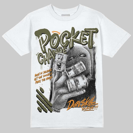 Jordan 5 "Olive" DopeSkill T-Shirt Pocket Change Graphic Streetwear - White