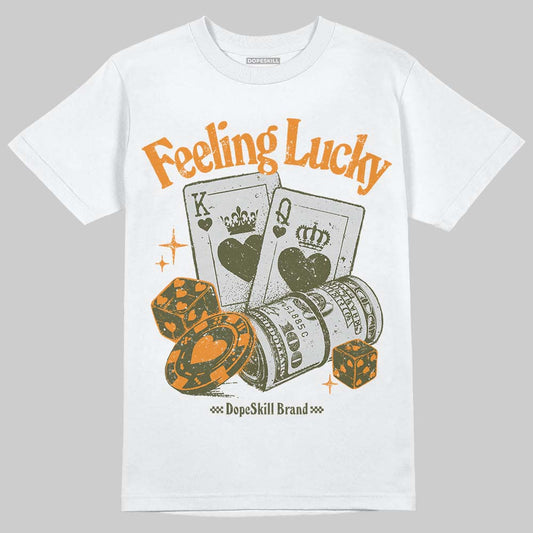 Jordan 5 "Olive" DopeSkill T-Shirt Feeling Lucky Graphic Streetwear - White