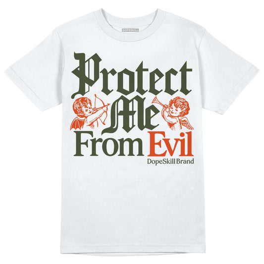 Olive Sneakers DopeSkill T-Shirt Protect Me From Evil Graphic Streetwear - White