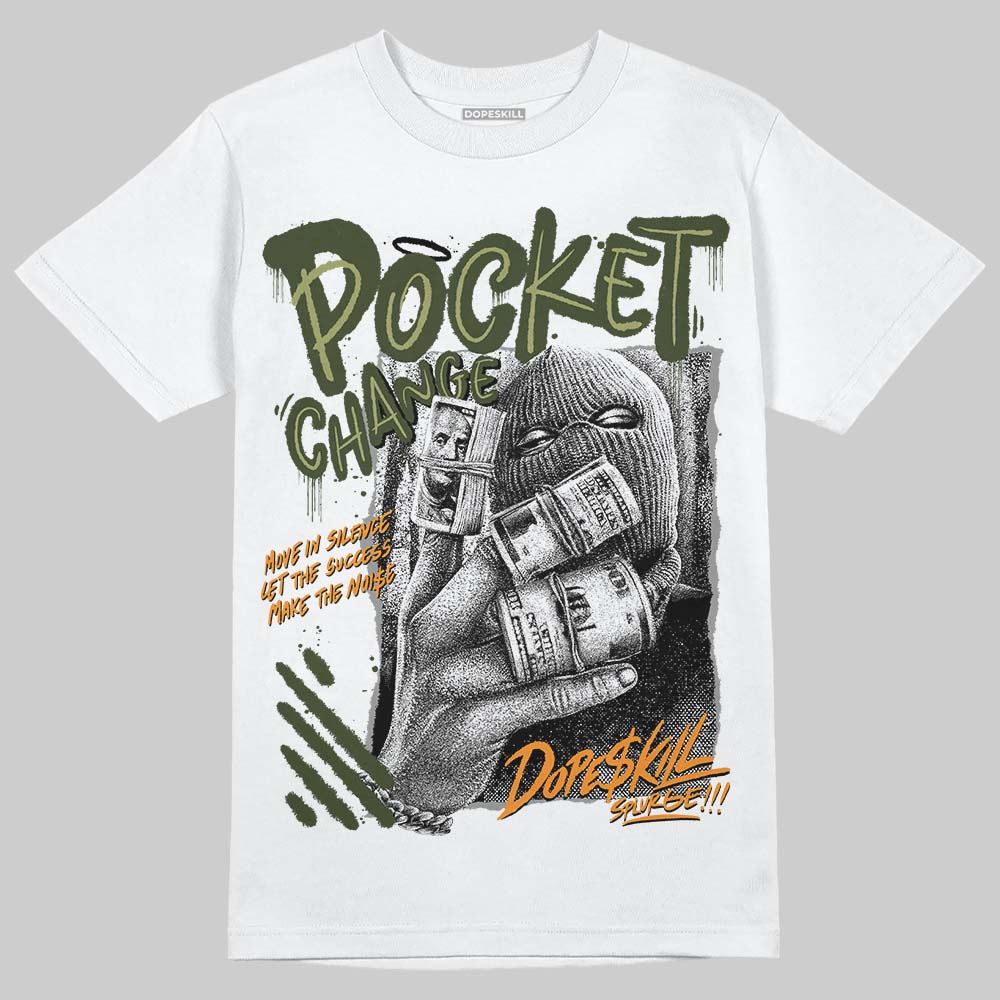 Olive Sneakers DopeSkill T-Shirt Pocket Change Graphic Streetwear - White