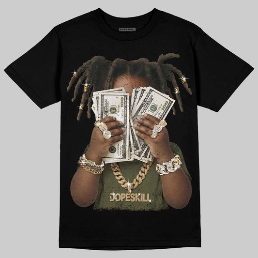 Olive Sneakers DopeSkill T-Shirt Rich Youth Graphic Streetwear - Black