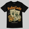 Olive Sneakers DopeSkill T-Shirt Feeling Lucky Graphic Streetwear - Black