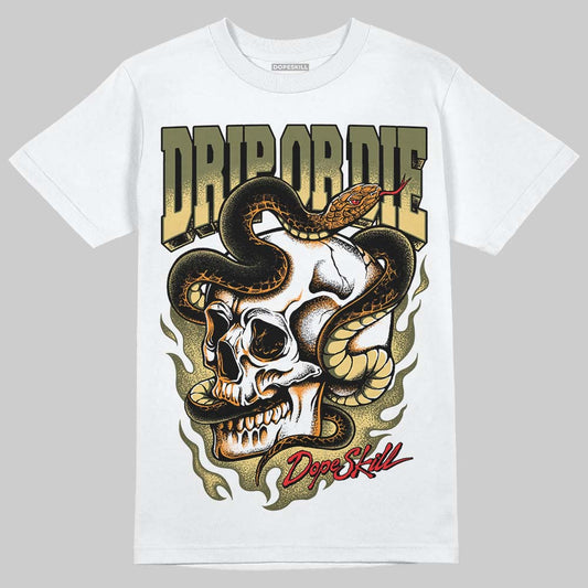 Olive Sneakers DopeSkill T-Shirt Drip or Die Graphic Streetwear - White 