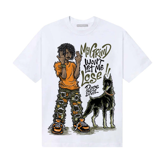 Olive Sneakers DopeSkill T-Shirt My Grind Won't Let Me Lose Graphic Streetwear - White
