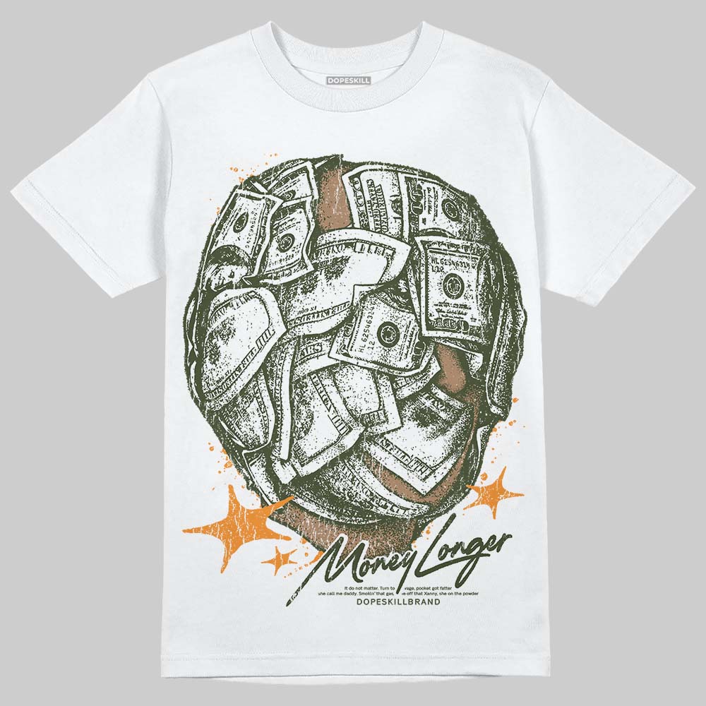 Olive Sneakers DopeSkill T-Shirt Money Longer Graphic Streetwear - White