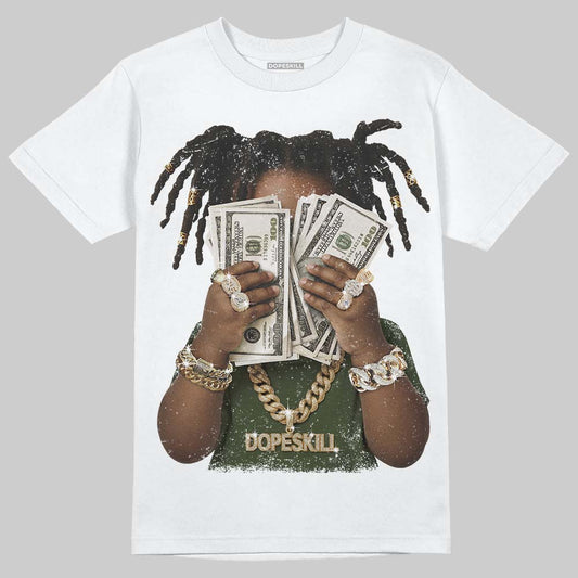Olive Sneakers DopeSkill T-Shirt Rich Youth Graphic Streetwear - White 