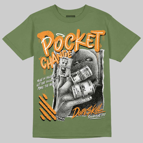 Jordan 5 "Olive" DopeSkill T-Shirt Pocket Change Graphic Streetwear - Military Green