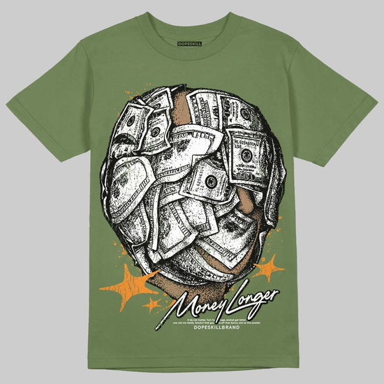 Olive Sneakers DopeSkill T-Shirt Money Longer Graphic Streetwear - Military green