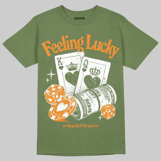 Olive Sneakers DopeSkill T-Shirt Feeling Lucky Graphic Streetwear - Military green