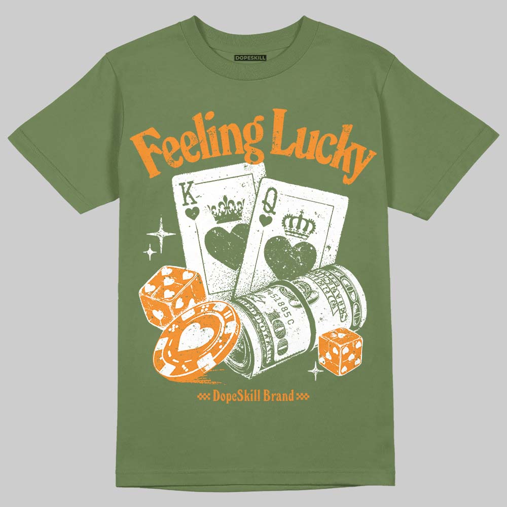 Olive Sneakers DopeSkill T-Shirt Feeling Lucky Graphic Streetwear - Military green