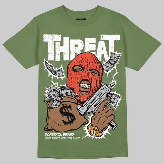 Olive Sneakers DopeSkill T-Shirt Under Threat Graphic Streetwear - Military Green