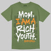 Olive Sneakers DopeSkill T-Shirt Mom, I Am A Rich Youth Graphic Streetwear - Military Green