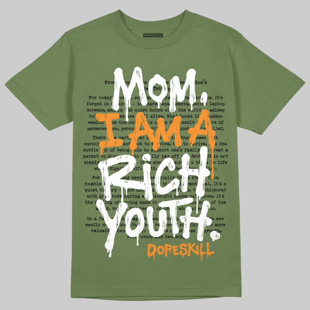 Olive Sneakers DopeSkill T-Shirt Mom, I Am A Rich Youth Graphic Streetwear - Military Green