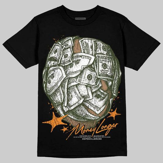 Olive Sneakers DopeSkill T-Shirt Money Longer Graphic Streetwear - Black