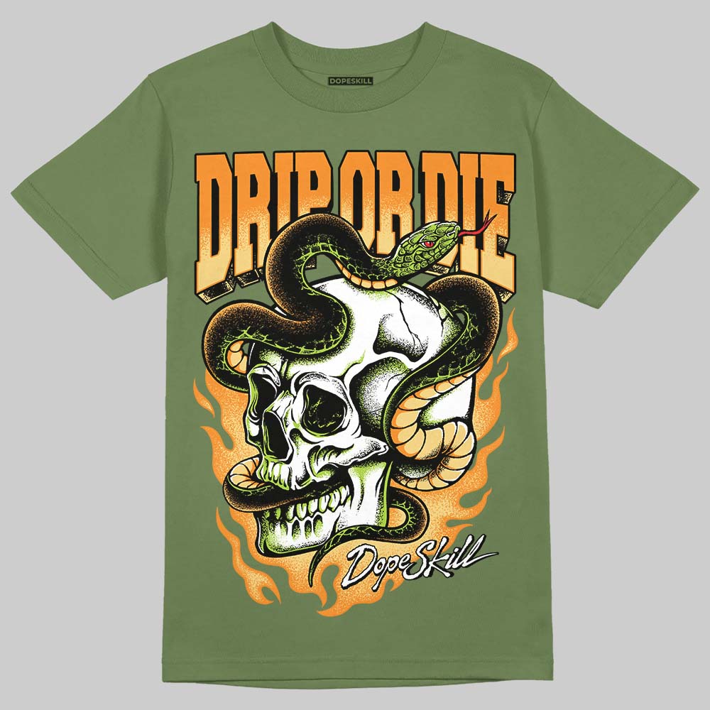 Olive Sneakers DopeSkill T-Shirt Drip or Die Graphic Streetwear - Military Green