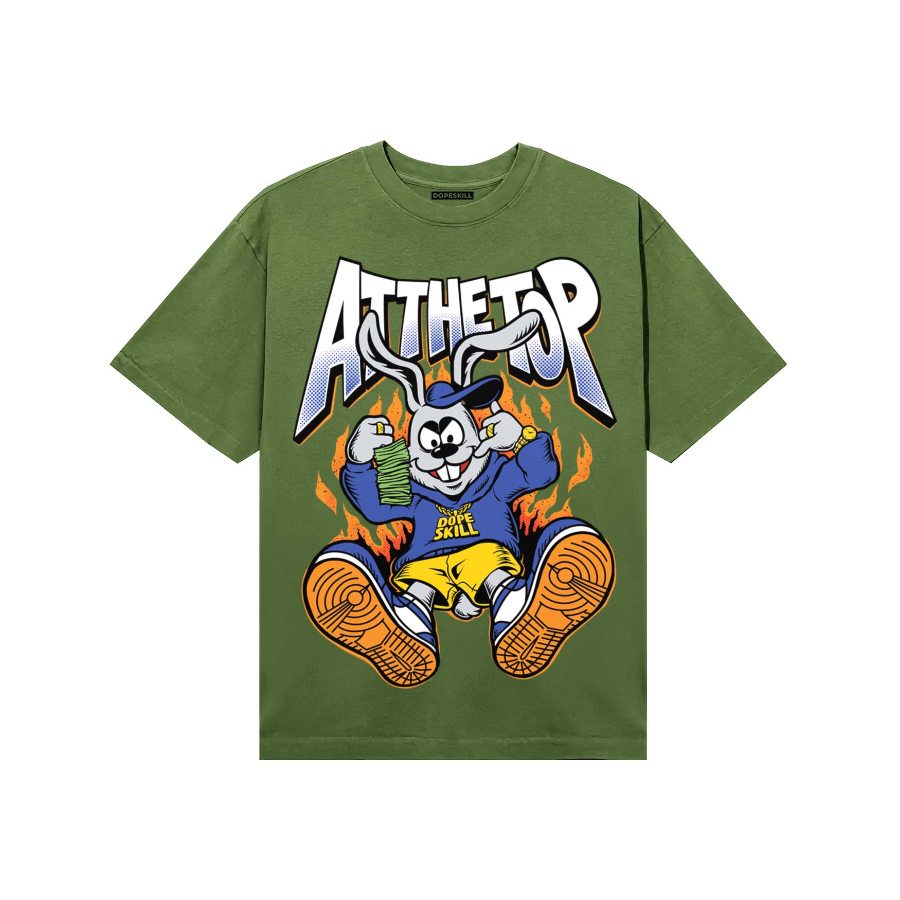 Olive Sneakers DopeSkill T-Shirt At The Top Graphic Streetwear - Military green