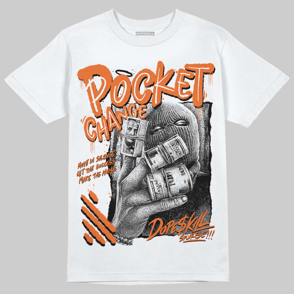 Orange, Black and White Sneakers DopeSkill T-Shirt Pocket Change Graphic Streetwear - White