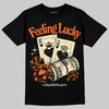 Orange, Black and White Sneakers DopeSkill T-Shirt Feeling Lucky Graphic Streetwear - Black