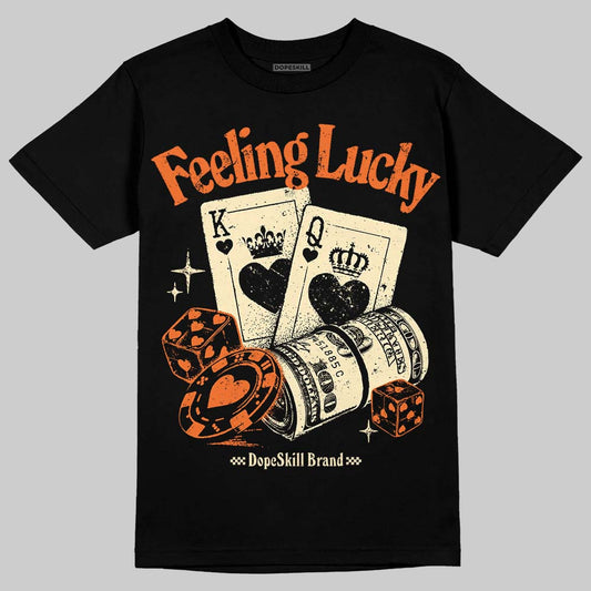 Orange, Black and White Sneakers DopeSkill T-Shirt Feeling Lucky Graphic Streetwear - Black