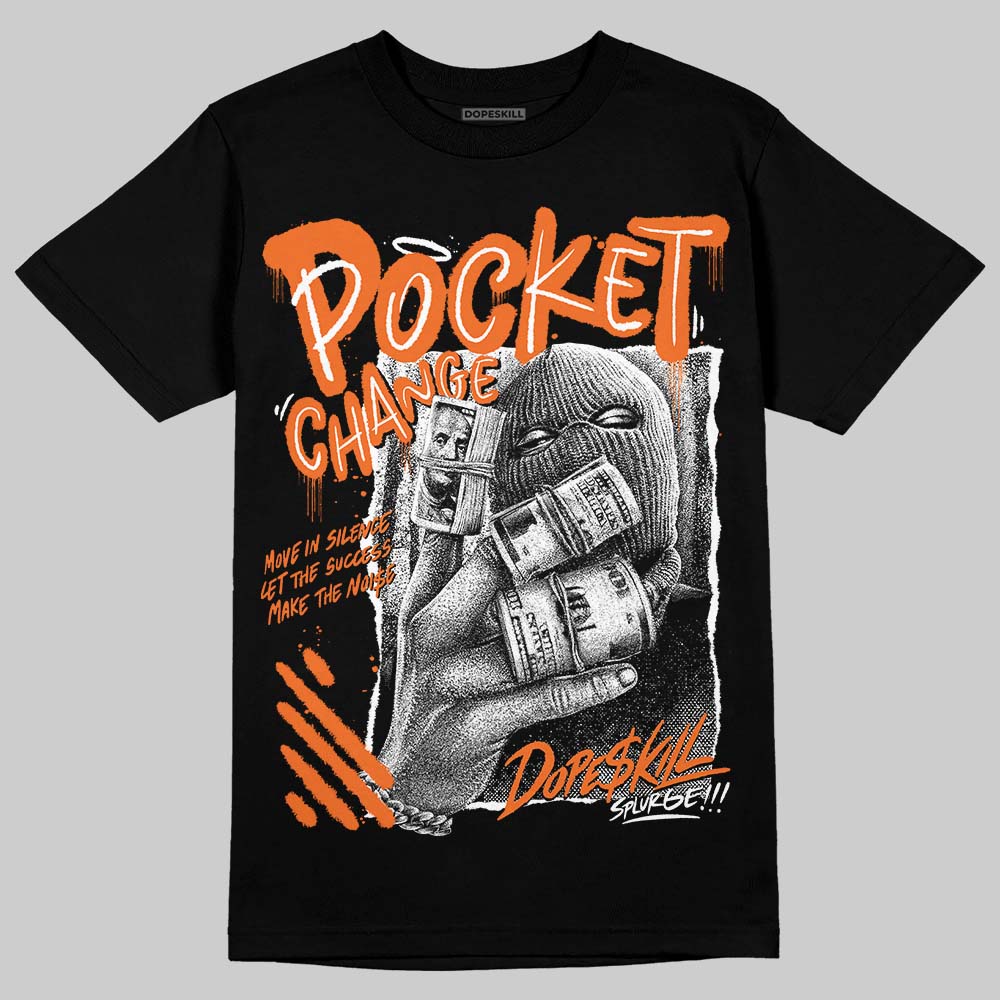 Orange, Black and White Sneakers DopeSkill T-Shirt Pocket Change Graphic Streetwear - Black