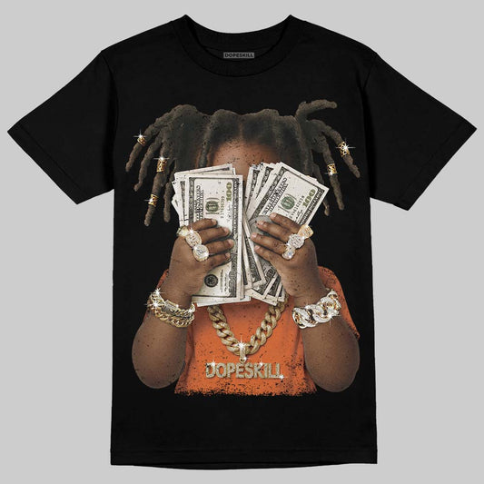 Orange, Black and White Sneakers DopeSkill T-Shirt Rich Youth Graphic Streetwear - Black