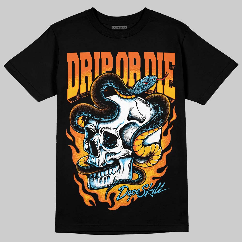 Orange, Black and White Sneakers DopeSkill T-Shirt Drip or Die Graphic Streetwear - Black