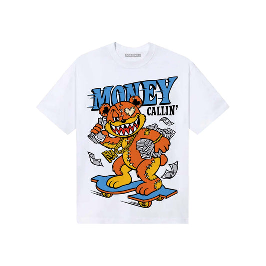 Orange, Black and White Sneakers DopeSkill T-Shirt Money Callin' Graphic Streetwear - White