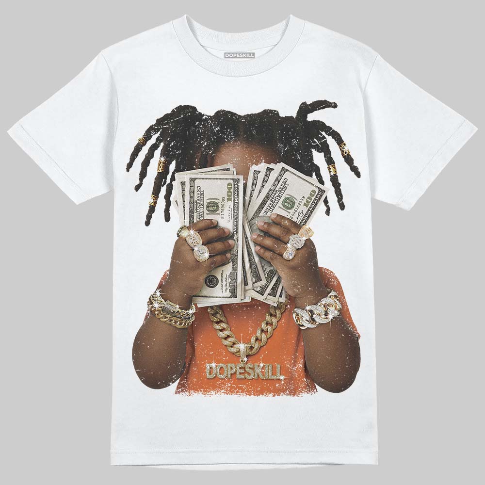 Orange, Black and White Sneakers DopeSkill T-Shirt Rich Youth Graphic Streetwear - White