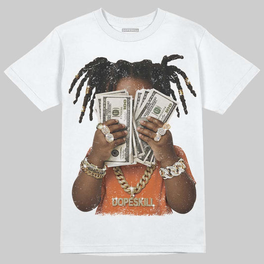 Orange, Black and White Sneakers DopeSkill T-Shirt Rich Youth Graphic Streetwear - White