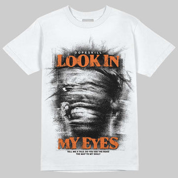 Orange, Black and White Sneakers DopeSkill T-Shirt Look In My Eyes Graphic Streetwear - White