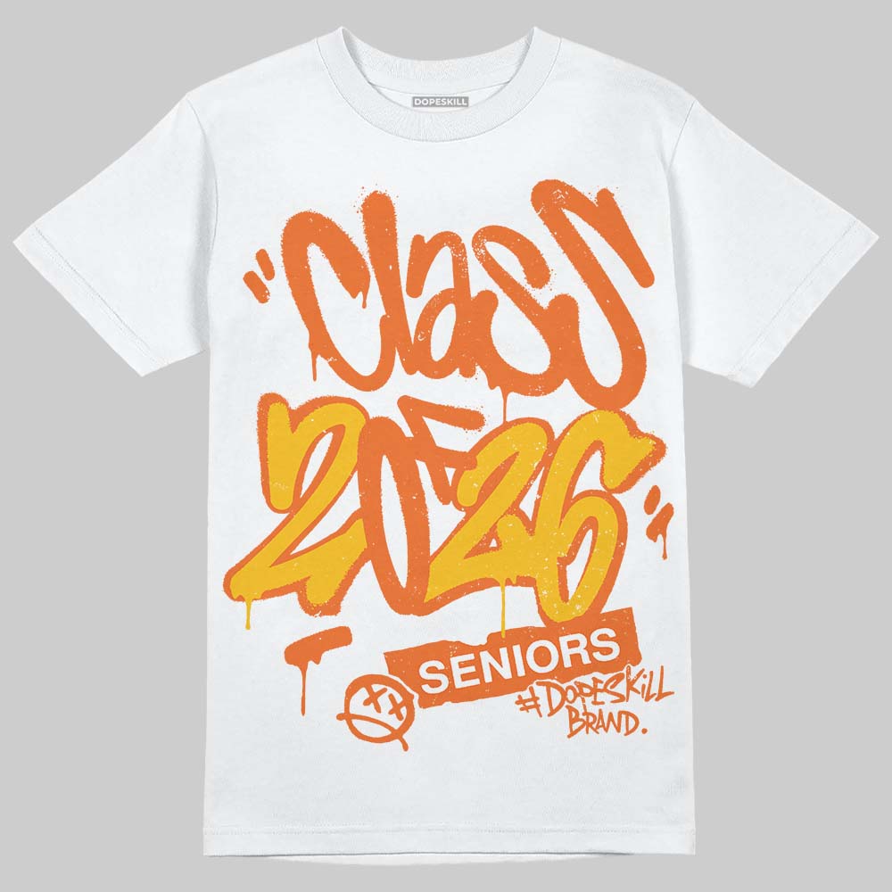 Orange, Black and White Sneakers DopeSkill T-Shirt Class of 2026 Graphic Streetwear - White