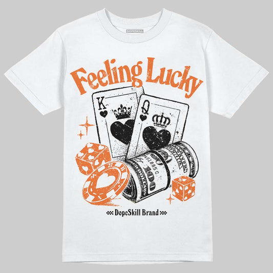 Orange, Black and White Sneakers DopeSkill T-Shirt Feeling Lucky Graphic Streetwear - White