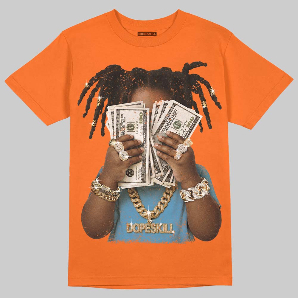 Orange, Black and White Sneakers DopeSkill T-Shirt Rich Youth Graphic Streetwear - Orange