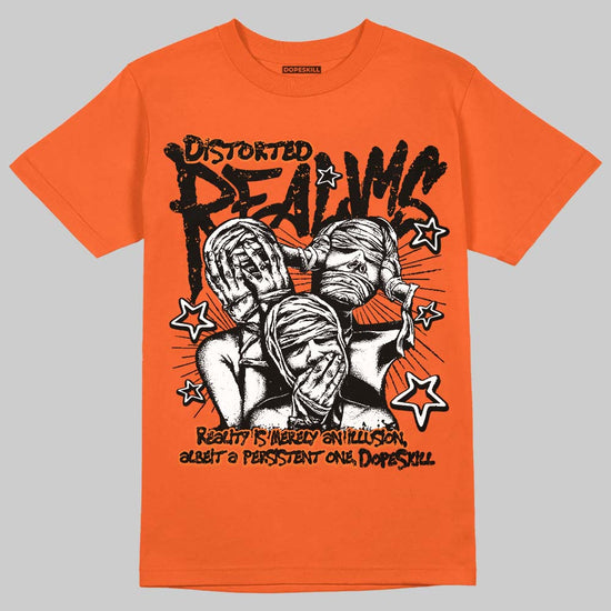 Orange, Black and White Sneakers DopeSkill T-Shirt Distorted Realms Graphic Streetwear - Orange