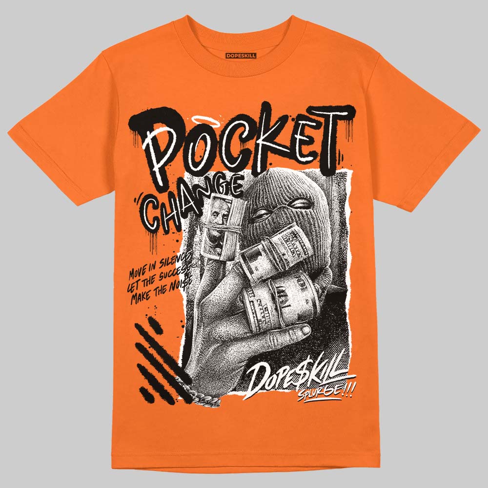 Orange, Black and White Sneakers DopeSkill T-Shirt Pocket Change Graphic Streetwear - Orange