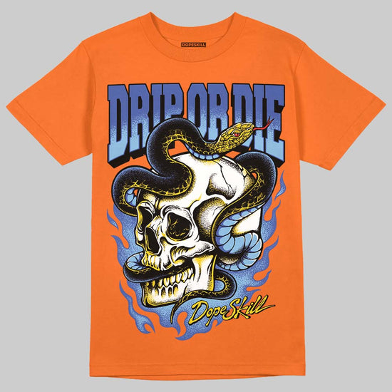 Orange, Black and White Sneakers DopeSkill T-Shirt Drip or Die Graphic Streetwear - Orange 