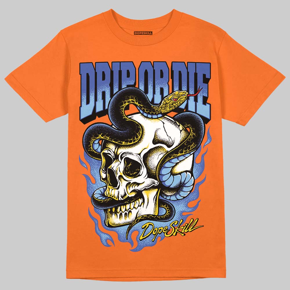 Orange, Black and White Sneakers DopeSkill T-Shirt Drip or Die Graphic Streetwear - Orange 