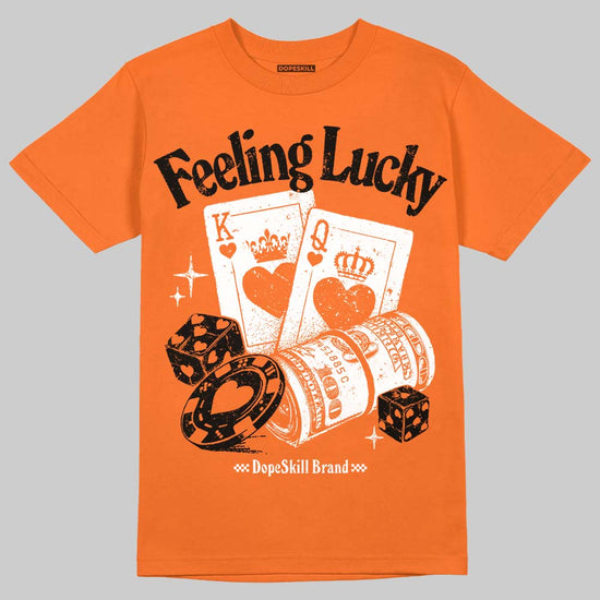 Orange, Black and White Sneakers DopeSkill T-Shirt Feeling Lucky Graphic Streetwear - Orange
