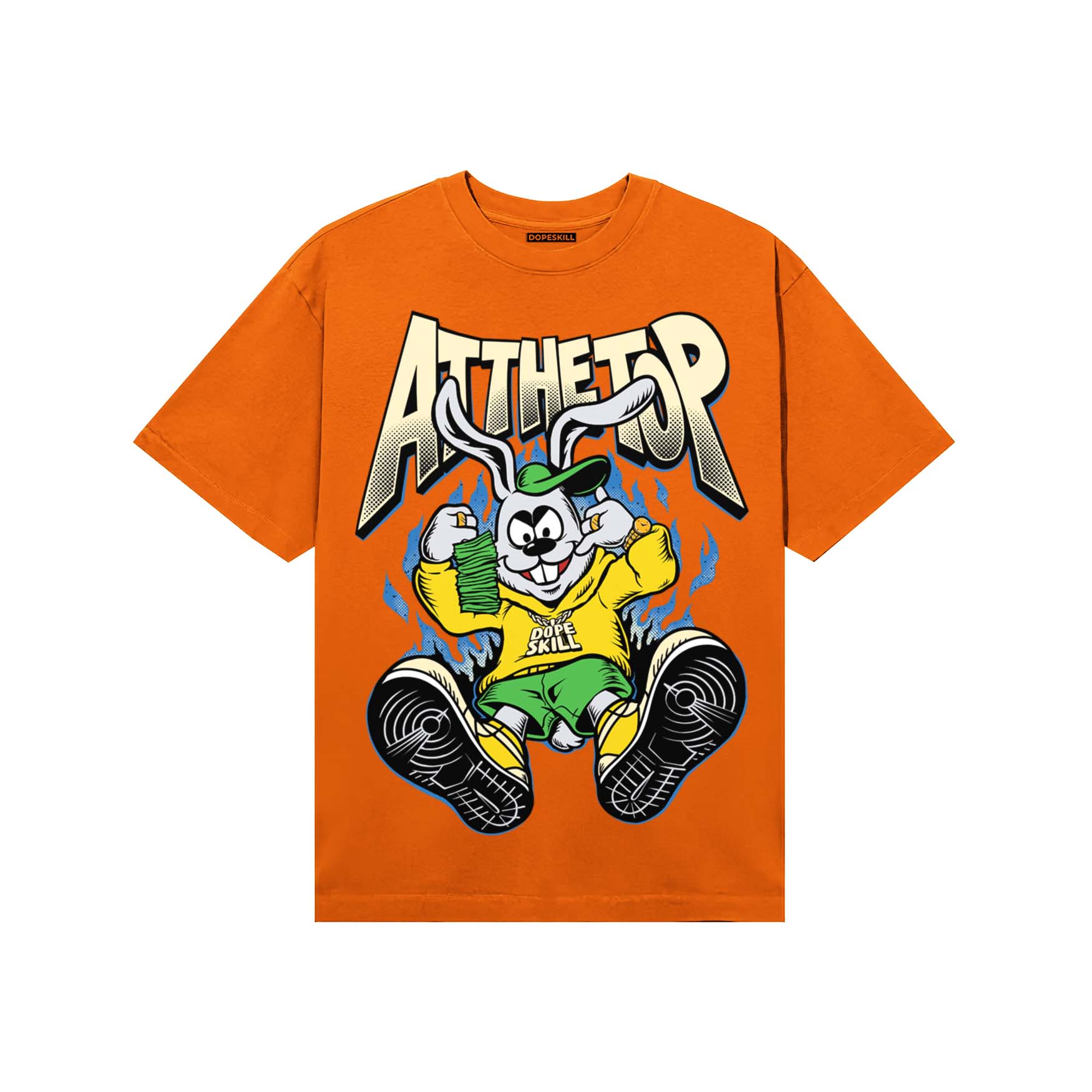 Orange, Black and White Sneakers DopeSkill T-Shirt At The Top Graphic Streetwear - Orange