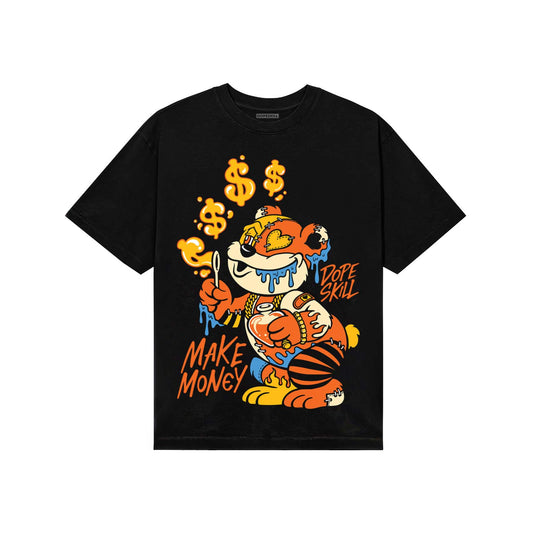 Orange, Black and White Sneakers DopeSkill T-Shirt Make Money Graphic Streetwear - Black