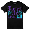 PURPLE Sneakers DopeSkill T-Shirt Protect Me From Evil Graphic Streetwear - Black