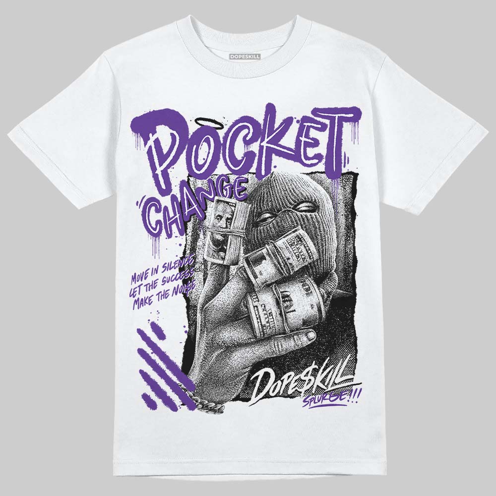 PURPLE Sneakers DopeSkill T-Shirt Pocket Change Graphic Streetwear - White