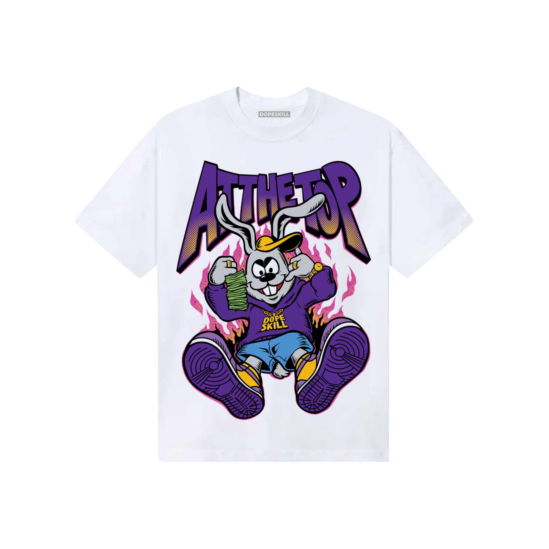 PURPLE Sneakers DopeSkill T-Shirt At The Top Graphic Streetwear - White