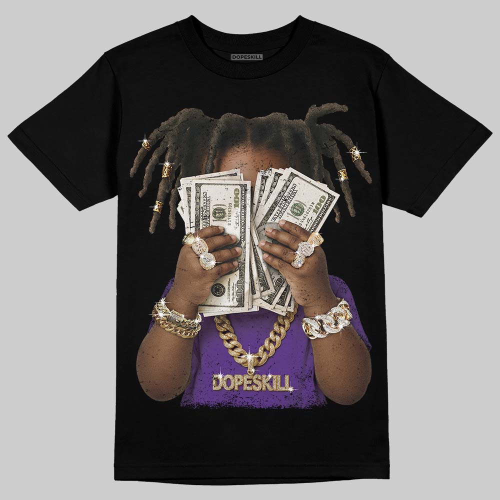 PURPLE Sneakers DopeSkill T-Shirt Rich Youth Graphic Streetwear - Black