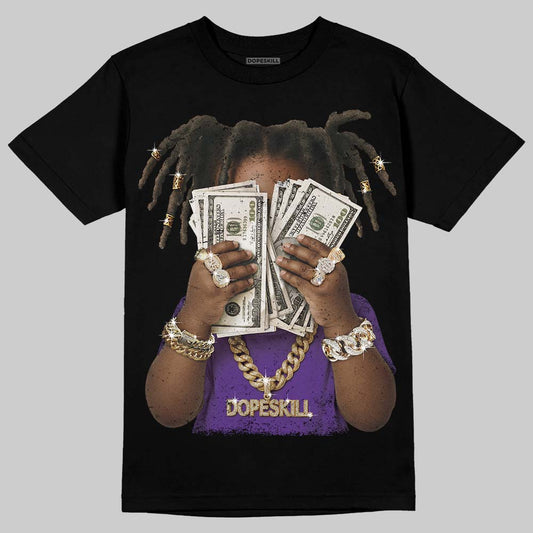PURPLE Sneakers DopeSkill T-Shirt Rich Youth Graphic Streetwear - Black
