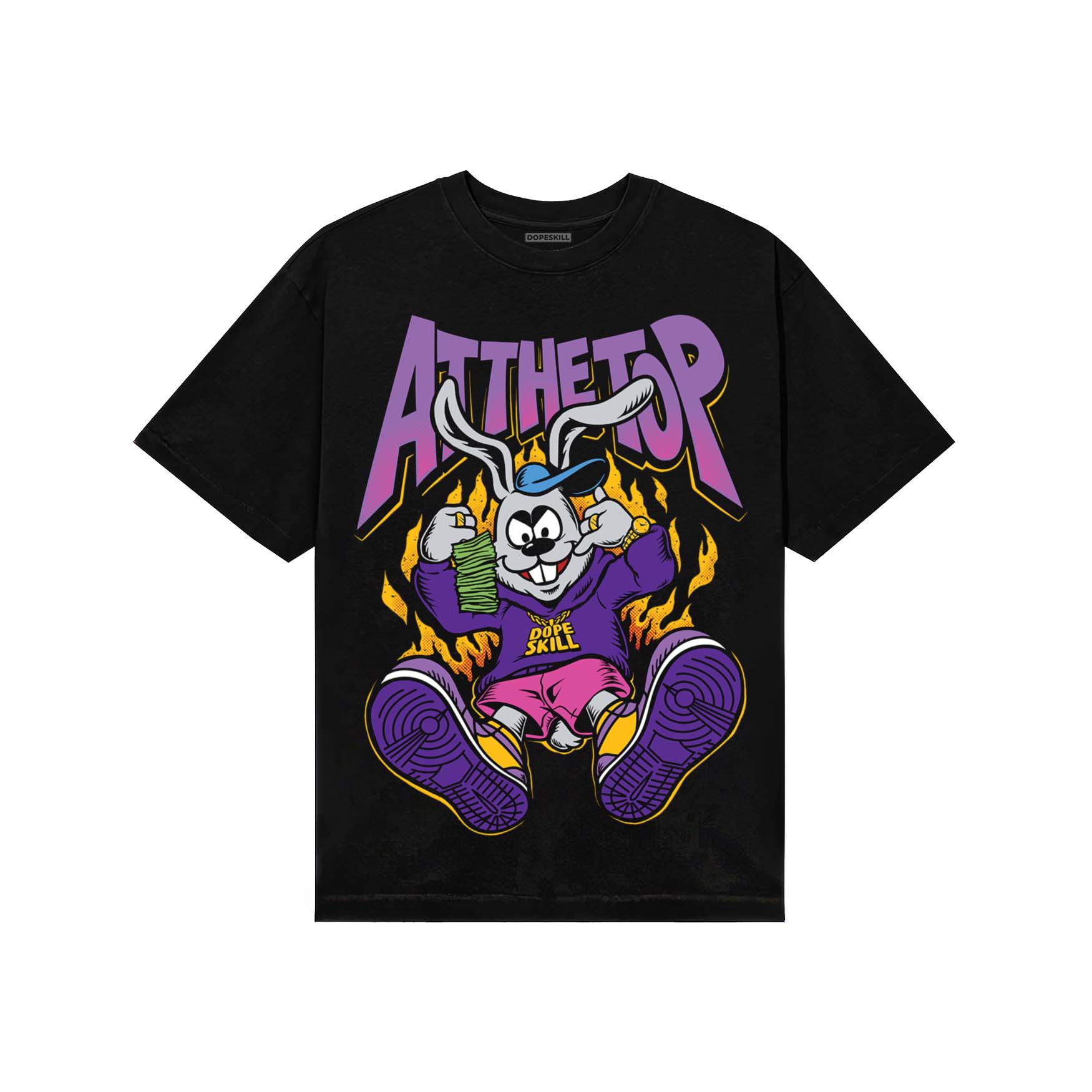 PURPLE Sneakers DopeSkill T-Shirt At The Top Graphic Streetwear - black